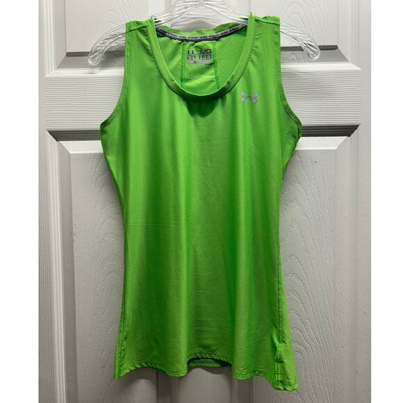 Under Armour Women's Size Medium Green Fitted Heatgear Racerback Tank Top - Picture 1 of 4